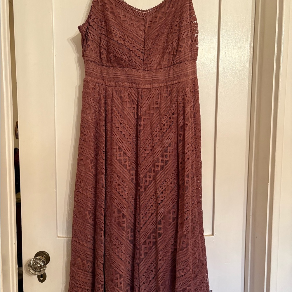 Torrid Lace Sleeveless Skater Dress Mauve.